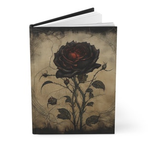 Gothic Rose Notebook, Rose Journal, Rose Notebook, Flower Notebook, Gothic Journal, Gothic Diary, Cottagecore Notebook, Cottagecore Journal