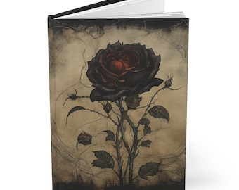 Gothic Rose Notebook, Rose Journal, Rose Notebook, Flower Notebook, Gothic Journal, Gothic Diary, Cottagecore Notebook, Cottagecore Journal