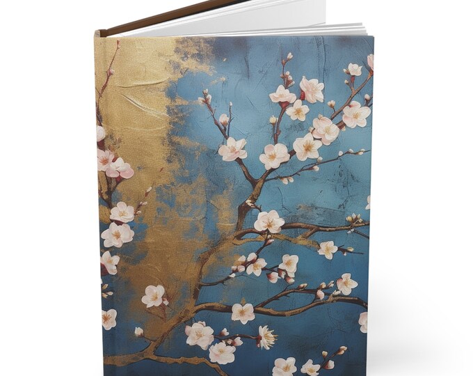 CHERRY BLOSSOM Hardcover Journal, Cherry Blossom Diary, Cherry Blossom Notebook, Cottagecore Notebook, Cottagecore Diary