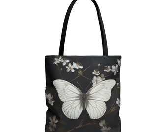 BUTTERFLY TOTE BAG, Butterfly Market Bag, Butterfly Purse, Cottagecore Purse, Minimalist Purse, Cottagecore Tote Bag