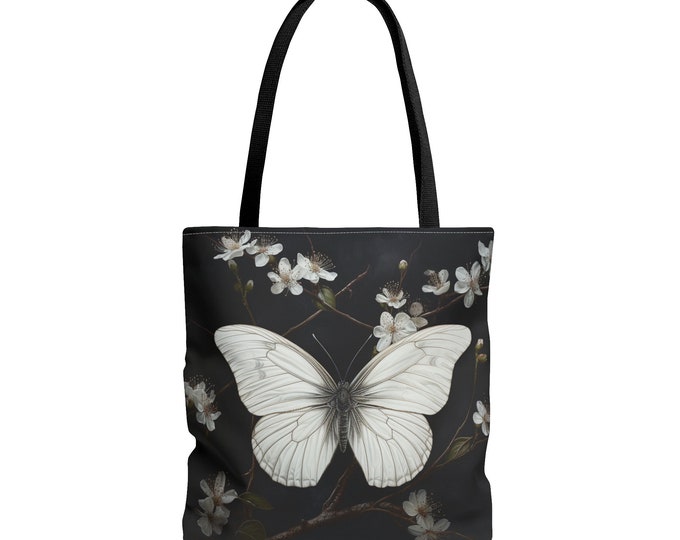 Gothic Tote Bag, BUTTERFLY TOTE BAG, Butterfly Market Bag, Butterfly Purse, Cottagecore Purse, Minimalist Purse, Botanical Lover Gift