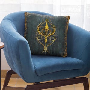 Elvish Fantasy Pillow (16 x 16 & 20 x 20), Fantasy Cushion, Fairytale Cushion, Enchanted Decor, Goblincore Pillow, Gift for Him Fantasy Gift