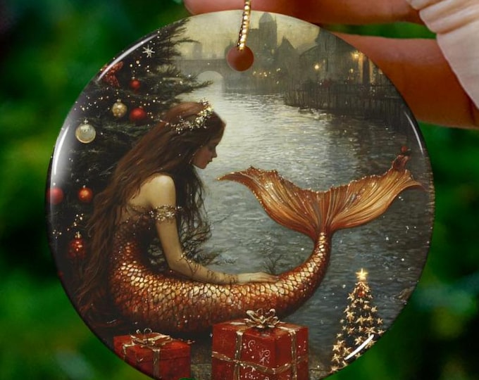 Mermaid Ornament, Mermaid Christmas Fantasy Ornament, Mermaidcore Ornament, Siren Ornament, Gift for Her, Magical Christmas Ornament