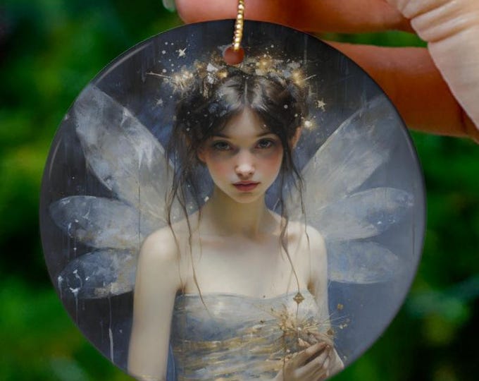 WINTER FAIRY ORNAMENT, Christmas Fairy Ornament, Christmas Fairy, Snow Fairy Ornament, Fantasy Ornament, Fairycore Ornament