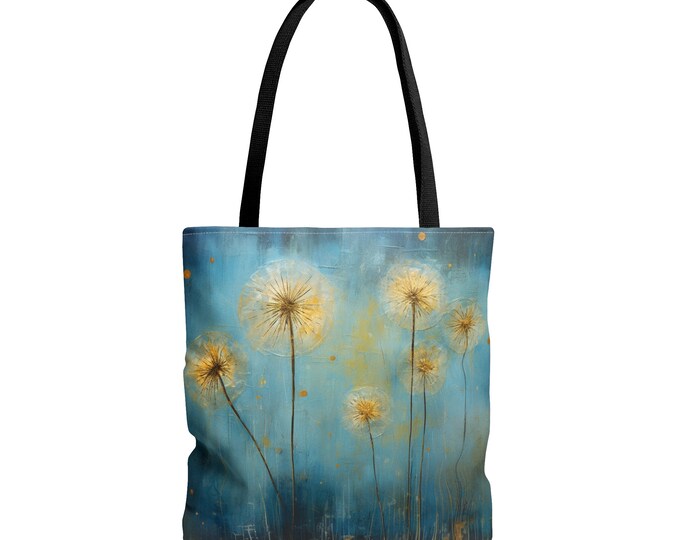 WILDFLOWER TOTE BAG, Shabby Chic Tote bag, Cottagecore Tote bag, Blue Tote bag, Blue Market Bag, Blue Reusable Bag, Fairycore Purse