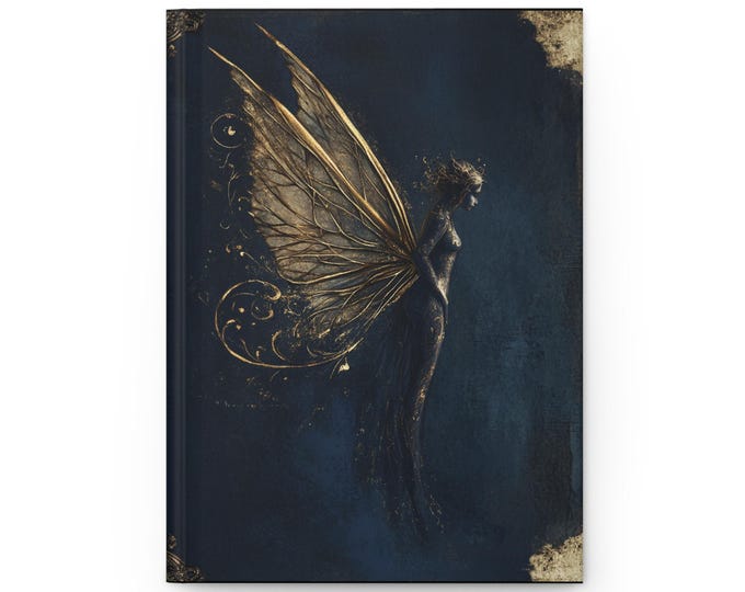 Dark Fairy Hardcover Journal Fairycore Diary Fairy Notebook Goblincore Notebook Dark Academia Diary Fantasy Dark Whimsy Witchcore Journal