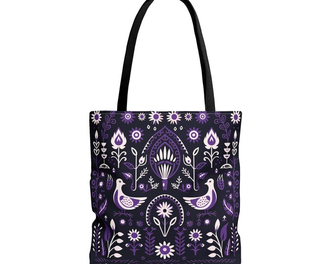 PURPLE SCANDINAVIAN TOTE bag, Scandinavian Market Bag, Purple Market Bag, Purple Book Bag,
