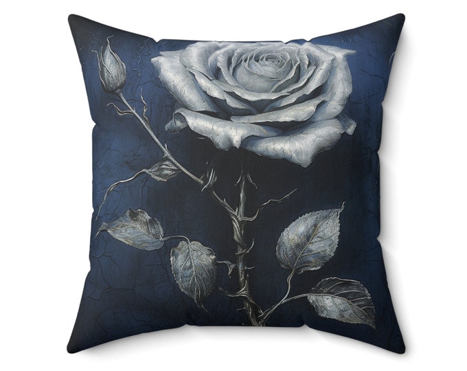 Blue Pillow Cottagecore Pillow Goblincore Pillow Witchcore Pillow Fairycore Pillow Rose Pillow Wildflower Pillow Goblincore Cushion Gift for