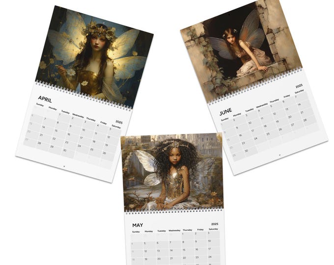 Fairy 2025 Calendar, Magical Calendar, Nursery Calendar, Fairytale Calendar, Fantasy Gift for Her, Whimsical Gift, Fairytale Gift