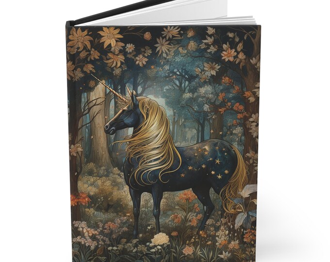 Unicorn Journal, Unicorn Diary, Unicorn Notebook, Unicorn Tapestry Diary, Cottagecore Notebook, Fairy Lover Notebook,  Unicorn lover Diary