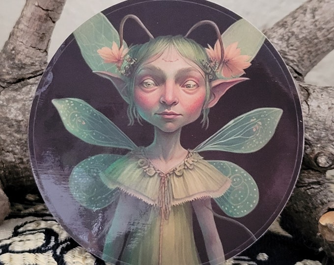 FAIRY STICKER  (3 inch) Goblincore Sticker Gothic Sticker Fairycore Sticker Junk Journal Sticker Fantasy Sticker - Limited Edition!