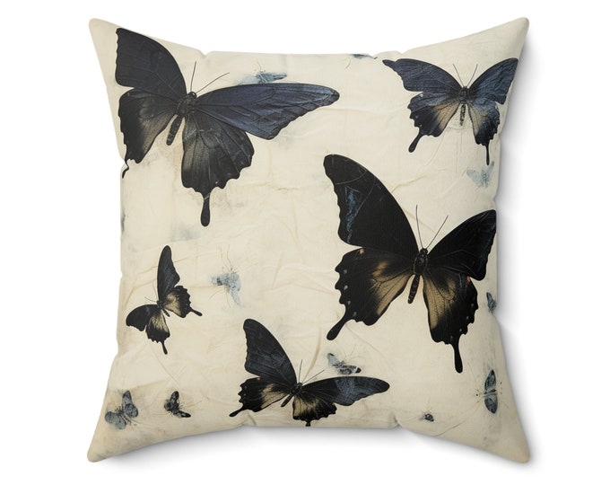 Black Butterfly Pillow in TWO SIZES! (14 x 14 & 20 x 20)