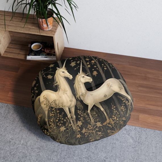 UNICORN FLOOR PILLOW Unicorn Floor Cushion Unicorn Home Accent Fantasy Pillow Unicorn Tapestry Pillow Etsy