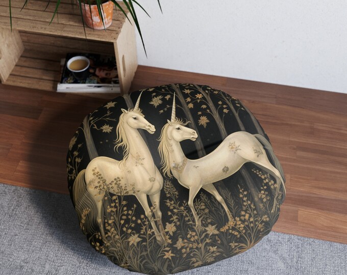 UNICORN FLOOR PILLOW, Unicorn Floor Cushion, Unicorn Home Accent, Fantasy Pillow, Unicorn Tapestry Pillow,