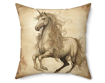 Unicorn Art | Unicorn Pillow Unicorn Tapestry Pillow | Unicorn home decor | Fantasy Pillow | Goblincore Pillow | Unicorn Throw Pillow Gift