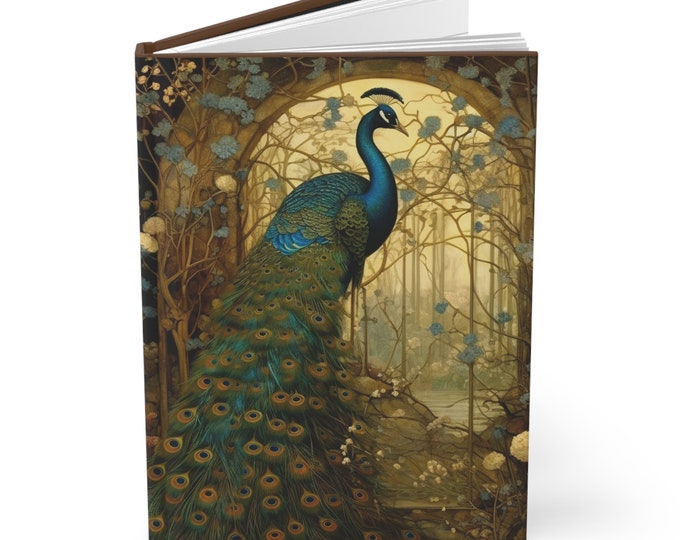 Peacock Journal Peacock Notebook Art Deco Notebook Classic Notebook Cottagecore Notebook Cottagecore Diary Fairycore Diary Gift for her