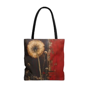 DANDELION TOTE BAG, Dandelion Market Bag, Dandelion Reusable Bag, Dandelion Purse, Dandelion Book Bag, Fairycore Purse
