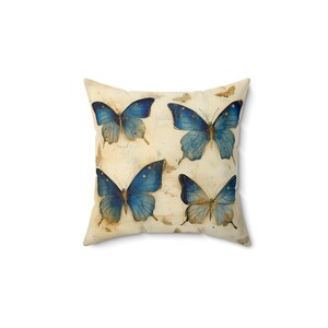BLAUES SCHMETTERLINGSKISSEN, Shabby Chic Schmetterlingkissen, Cottagecore Kissen, Cottagecore Schmetterlingkissen, Shabby Chic Kissen, Fairycore Kissen