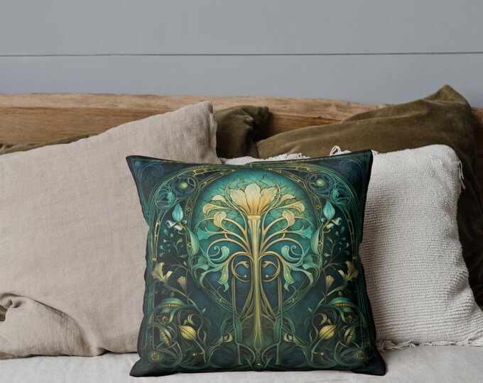 Elvish Pillow| Fairycore Pillow | Goblincore Pillow | Art Deco Pillow | Fantasy Cushion | Elven Pillow | Fairytale Home Decor | Gift for Her