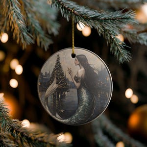 MEERJUNGFRAU WEIHNACHTEN, Meerjungfrau, Weihnachten, Fantasy, märchenhafte Ornamente, wunderliche Verzierung, Vintage Meerjungfrau Weihnachtsgeschenk für sie