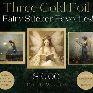 FAIRY STICKER LOT Fantasy Stickers Fairytale Stickers Fairy Lover Gift Junk Journal Stickers Whimsical Stickers Fairy Laptop Decal Gift for