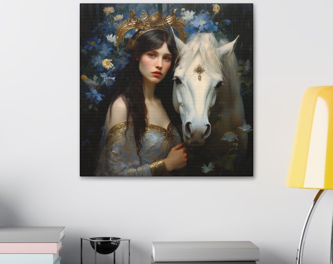 Medieval Art | Goblincore Wall Art | Fairycore Art | Unicorn Home Decor | Fantasy Art | Kids Room Decor | Renaissance Art | Magical Gift