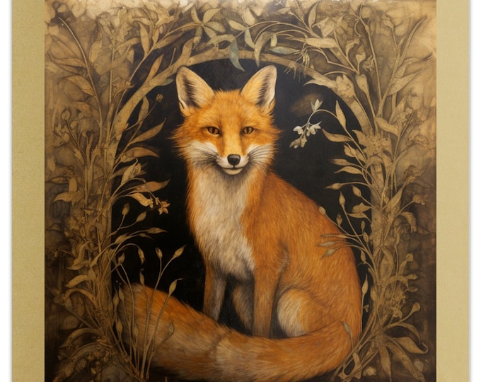 3inch GOLD FOIL FOX Sticker -- One of our most popular designs! The perfect stocking stuffer! Limited supply! Fairycore Sticker, Fox Art