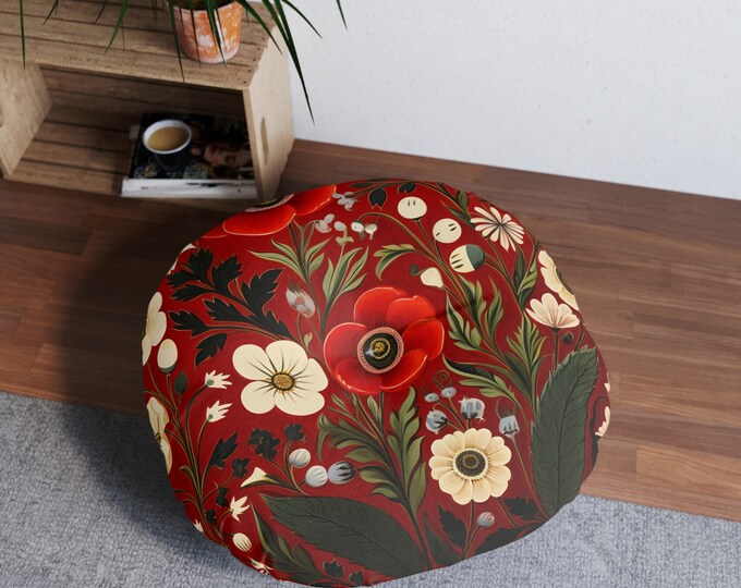 FLOWER FLOOR PILLOW (30 x 30), Flower Floor Cushion, Flower Lover Floor Pillow