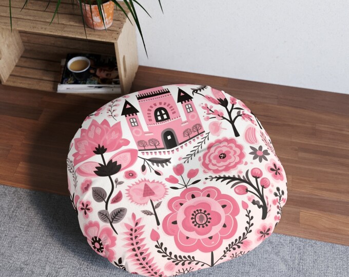 CHILDREN'S PINK FLOOR Cushion (30 x 30) Children's Cushion Pink Floor Pillow, Pink Floor Cushion, Girls Room Decor, Nursery Pillow