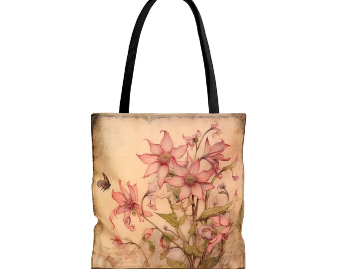 Wildflower Tote Bag | Eco-Friendly Floral Bag | Boho Chic Grocery Bag | Nature-Inspired Accessories| Botanical Gift for Her| Romantic Purse