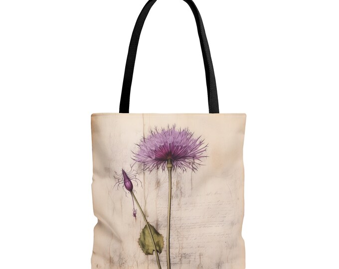 Goblincore Tote Bag Wildflower Tote bag, Dandelion Purse, Dandelion Book bag, Fairycore bag, Cottagecore bag Shabby Chic bag Goblincore Gift