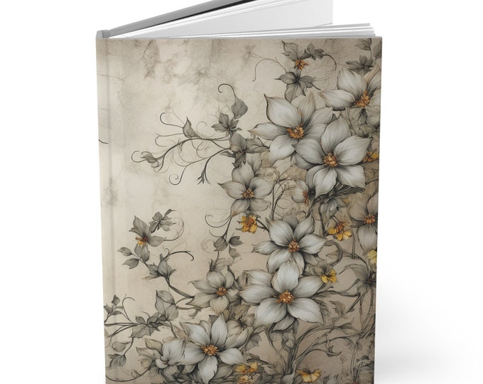 Elegant Notebook Classic Diary Botanical Journal Fairycore Journal Cottagecore Notebook Romantic Diary Flower Lover Journal Gift for Her