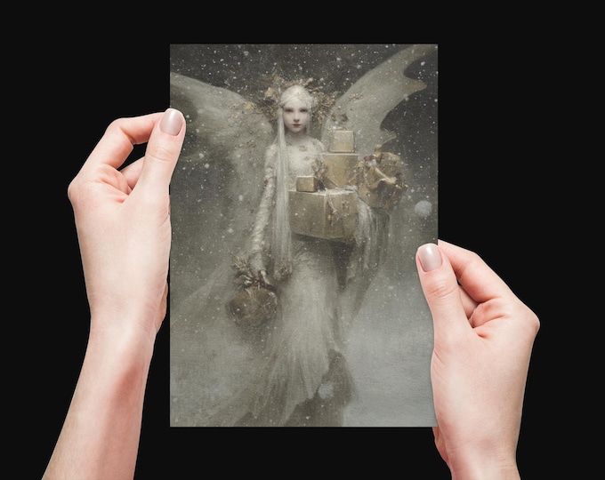 FAIRY CHRISTMAS Card (One Sided 5 x 7), Fairy Christmas Card, Angel Christmas Card, Fantasy Christmas Card, Whimsical Christmas Card,