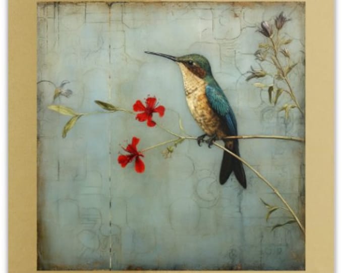 GOLD Foil HUMMINGBIRD STICKER (2.5inches),  Cottagecore Sticker, Cottagecore Decal, Hummingbird Decal, Hummingbird Laptop Sticker