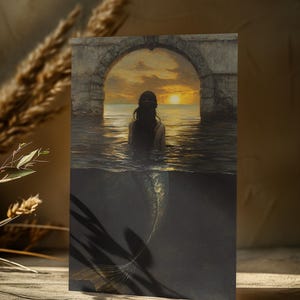 MEERJUNGFRAUEN-POSTKARTE (4 x 6), Meerjungfrau, kleine Kunst, Gothic Meerjungfrau, Junk Journal Card, Mermaid Art, Magical Card, Mermaidcore Karte, Geschenk für Sie