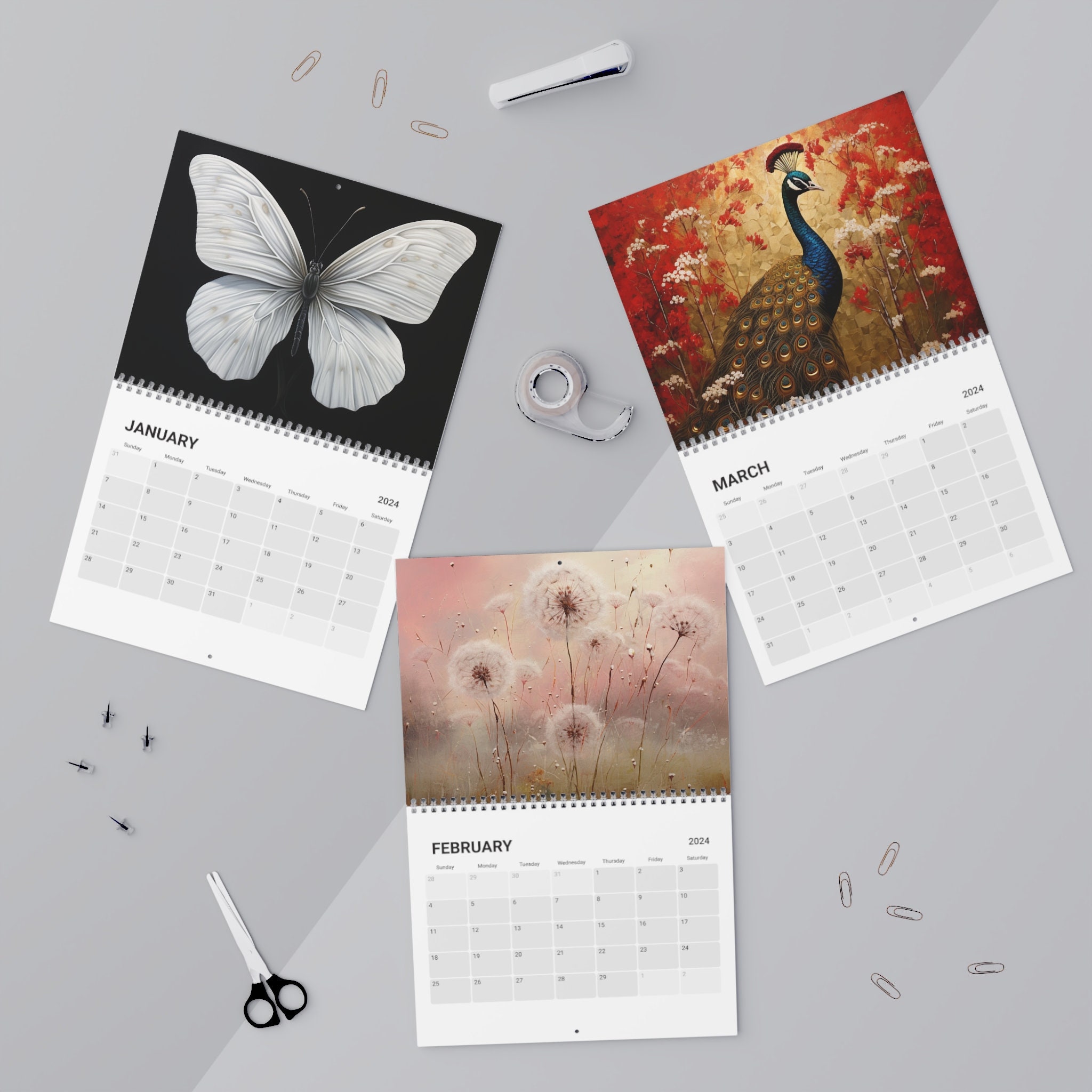 2024 COTTAGECORE CALENDAR, 2024 BOHO Calendar, 2024 Fairycore Calendar