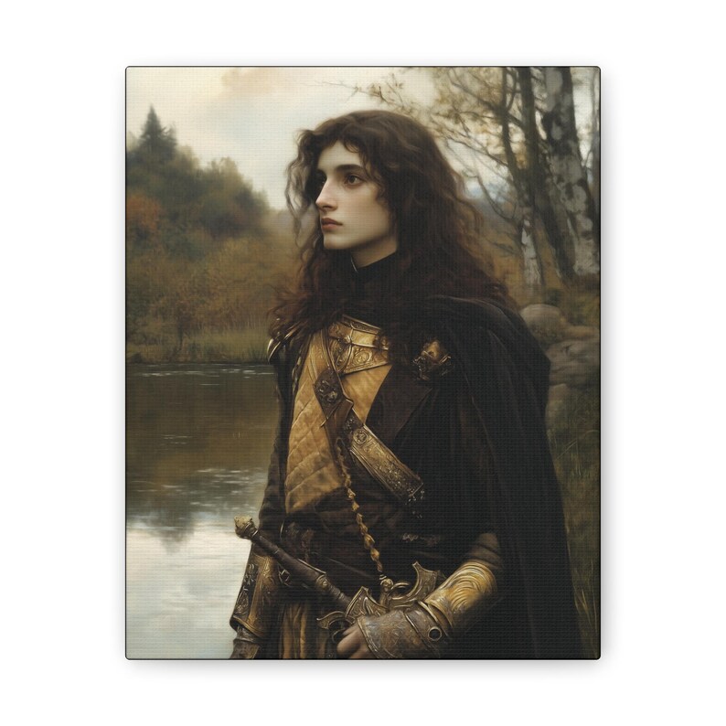 Medieval Knight Wall Art, Fantasy Wall Art, Renaissance Art, Gothic Wall Art, Fairytale Art, Renaissance Print, Romantic Art, Goblincore Art image 3
