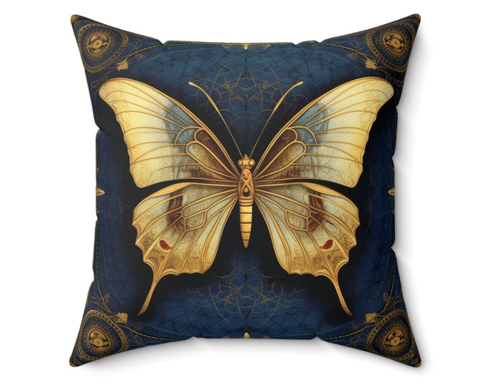 BLUE BUTTERFLY PILLOW in two sizes! Butterfly Cushion, Butterfly Pillow, Cottagecore Pillow, Butterfly Home Decor