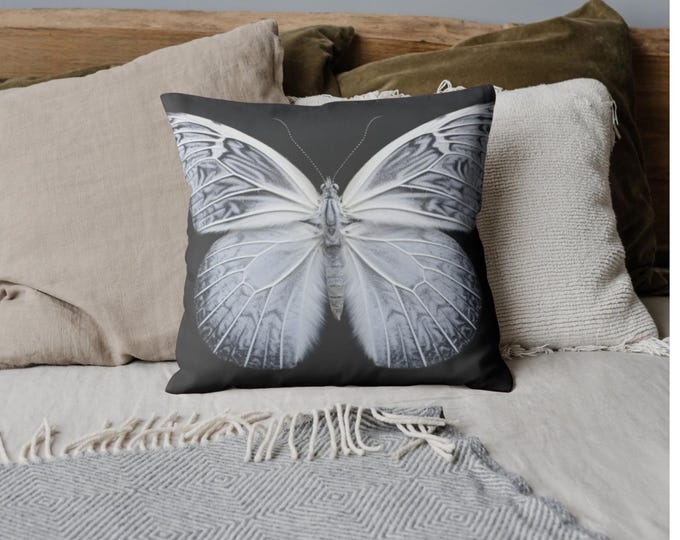Gothic Pillow Goblincore Pillow Gothic Cushion Gothic Home Decor Butterfly Pillow Moth Pillow, Gothic Throw Pillow, Fairycore Gift for Her