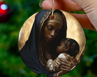African American Baby Jesus Religious Christmas Decoration, Black Jesus Ornament, Black Nativity, Black Santa Gift for Her Diverse Christmas