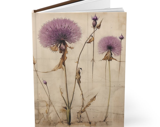 PURPLE DANDELION NOTEBOOK!!!! Purple Dandelion Diary, Dandelion Journal, Fairycore Journal, Fairycore Diary, Cottagecore Journal,