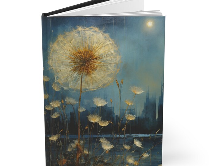 Hardcover Dandelion Journal, Fairycore Journal, Cottagecore Journal, Cottagecore Diary, Cottagecore Notebook, Dandelion Art,