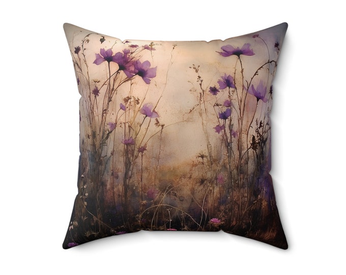 Purple Wildflower Accent Pillow (18 x 18)