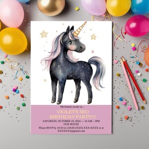 Aanpasbare EENHOORN VERJAARDAG Uitnodiging DIY Eenhoorn Feestuitnodiging Meisjes Aanpasbare Feestuitnodiging Eenhoorn Verjaardag Meisjes Eenhoorn Feestkaart