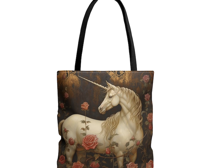 ROSE UNICORN TOTE bag, Unicorn Market bag, Unicorn Purse, Fairycore Purse, Fairycore Market bag, Fairycore Book bag