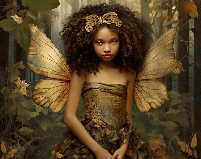 BLACK FAIRY PRINCESS Sticker Black Girl Magic Sticker Black Fairy Sticker Fairy Sticker Fantasy Sticker Magical Sticker Girls Gift for Her