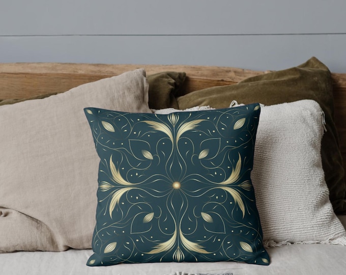 Elegant Goblincore Green Pillow, Goblin Aesthetic Throw Pillow, Fairycore Pillow, Cottagecore Pillow, Fantasy Pillow, Elven Pillow, Gift