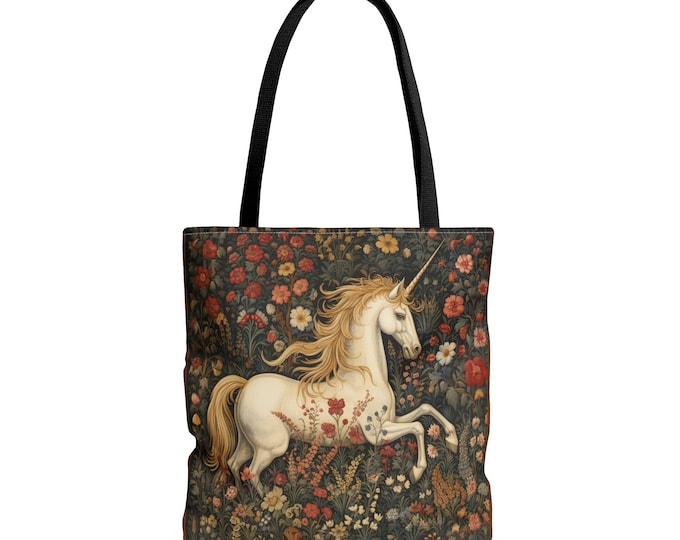 Unicorn Tote bag, Unicorn Recycle Bag, Unicorn Over the Shoulder bag, Unicorn Tapestry bag, Unicorn tapestry purse,  (18 x 18)