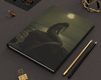MERMAID & the MOON HARDCOVER Journal, Mermaidcore Journal, Mermaid Notebook, Mermaid Diary, Fairytale Journal, Magical Notebook Gift for Her