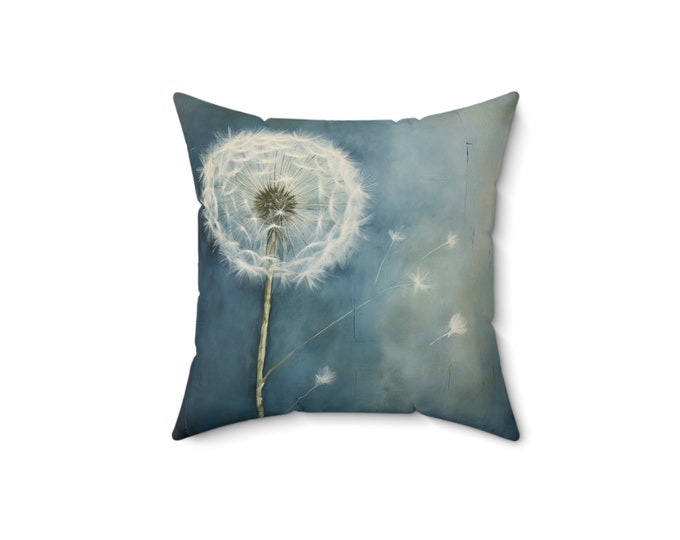 Blue Dandelion Accent Pillow (3 sizes, 14 x 14, 18 x 18, 20 x 20)